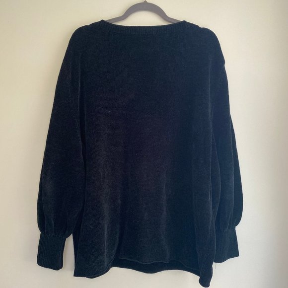 Black Crushed Velvet Sweater - Picture 2 of 3